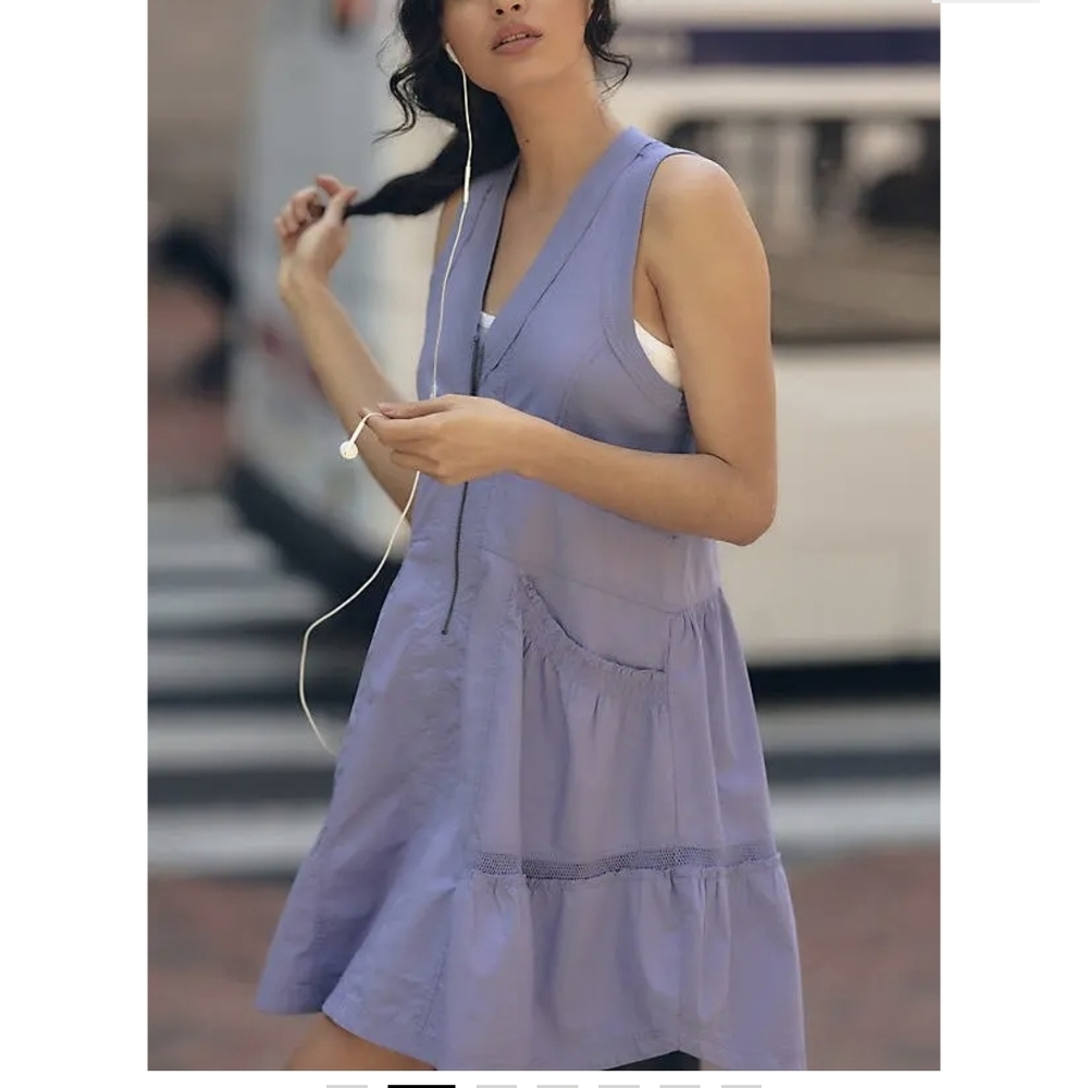 Anthropologie Daily Practice Trek Utility Midi Dress Purple Sz XXS